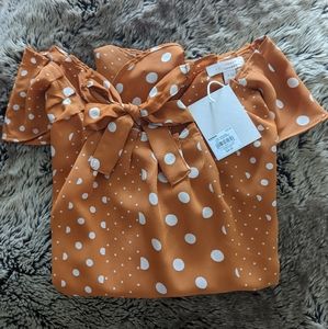 Orange LC Short-Sleeve Blouse